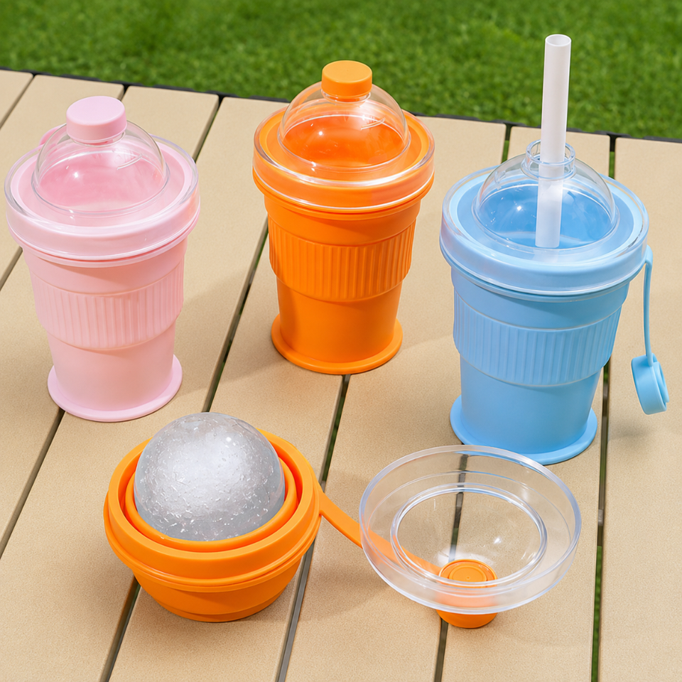 FlexiCup – Praktisch & handlich – Zusammenklappbarer Trinkbecher aus Silikon