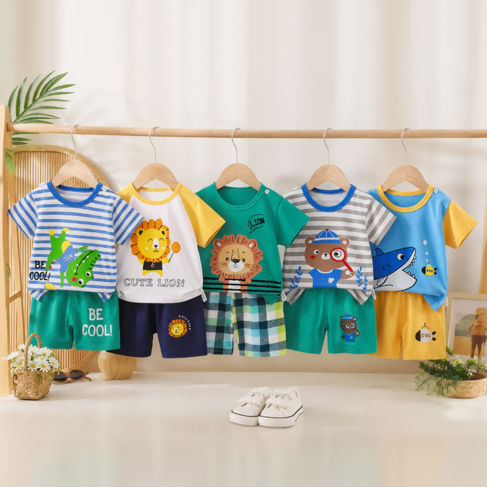 Mini Fashion™ - Löwen-Print - Sommerset für Jungen