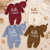 CuddleBaby – Hallo, ich bin neu hier – Set aus Baby-Strampler und Mütze