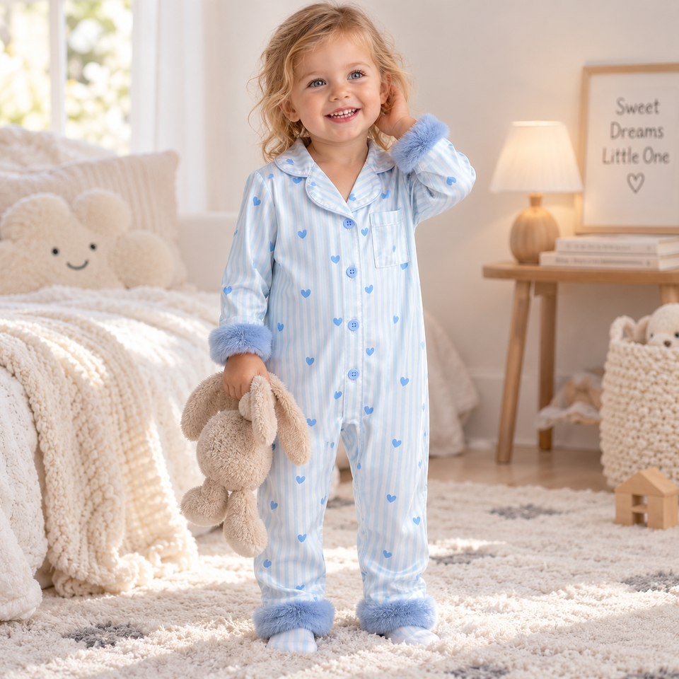 TinyLove – Weich & warm – Baby-Strampler mit Herzchenmuster und Plüschdetails