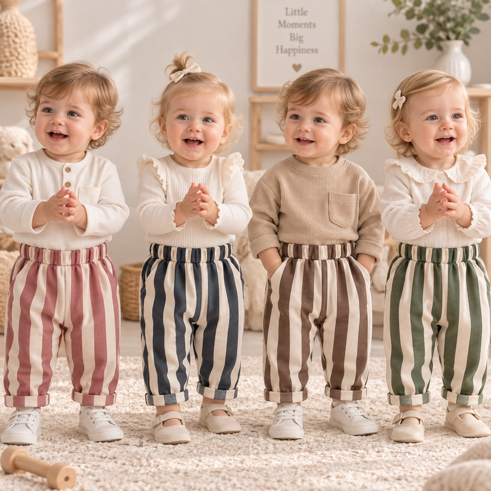 SoftStripe – Weich & bequem – Babyhose mit gestreiftem Muster
