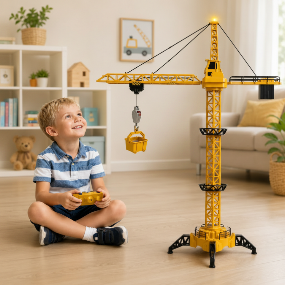 CranePro – Interaktiv & realistisch – ferngesteuerter Spielzeug-Turmkran