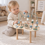 WoodMaze – Spielerisch & lehrreich – Aktivitäts-Tisch aus Holz mit Perlenlabyrinth