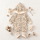 FloraCozy – Weich & warm – Winter-Strampler für Baby-Mädchen mit Blumenmuster