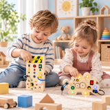 TinyTech – Busy Board aus Holz mit Lichtern und Schaltern – Lernspielzeug