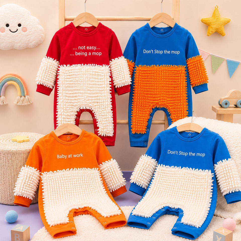 TinyCleaner – Weich & praktisch – Baby-Strampler zum Krabbeln und Spielen