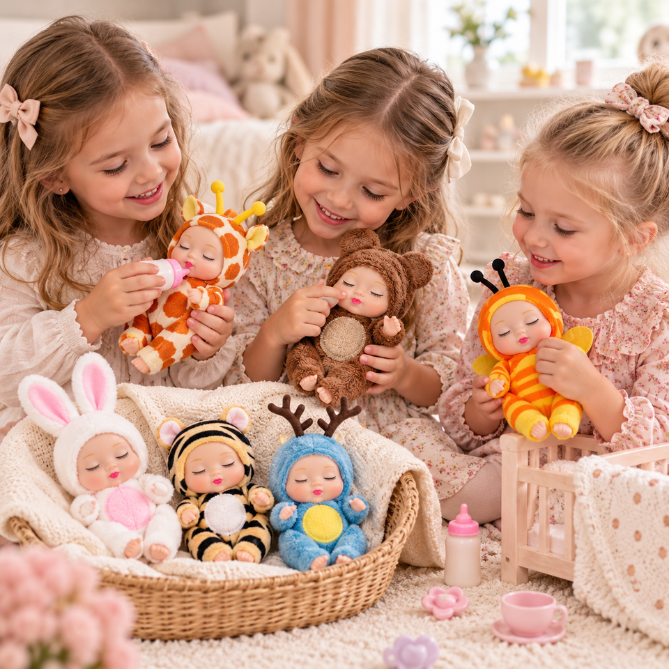 LittleDolly – Süß & Gemütlich – Babypuppe in einem fröhlichen Tierkostüm