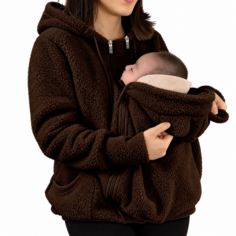 MamaNest – Warm & praktisch – 2-in-1-Tragejacke für Mama und Baby