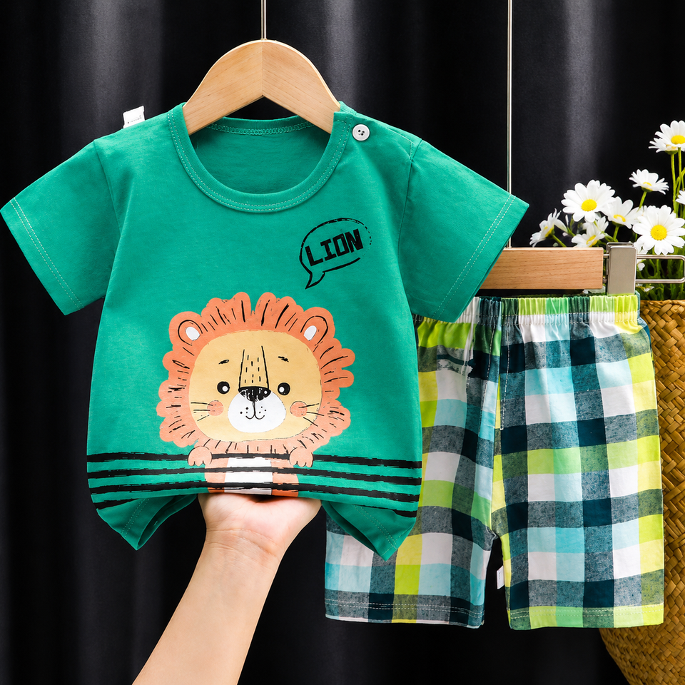 Mini Fashion™ - Löwen-Print - Sommerset für Jungen