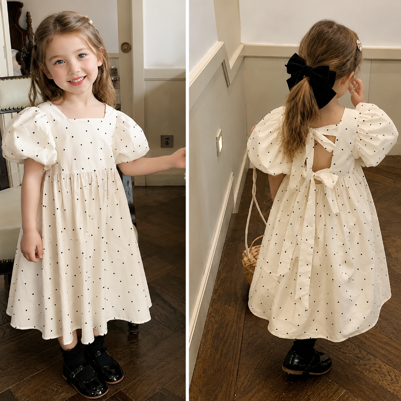 LittleTwinkle – Weich & bequem – Kinderkleid mit doppelten Schleifen