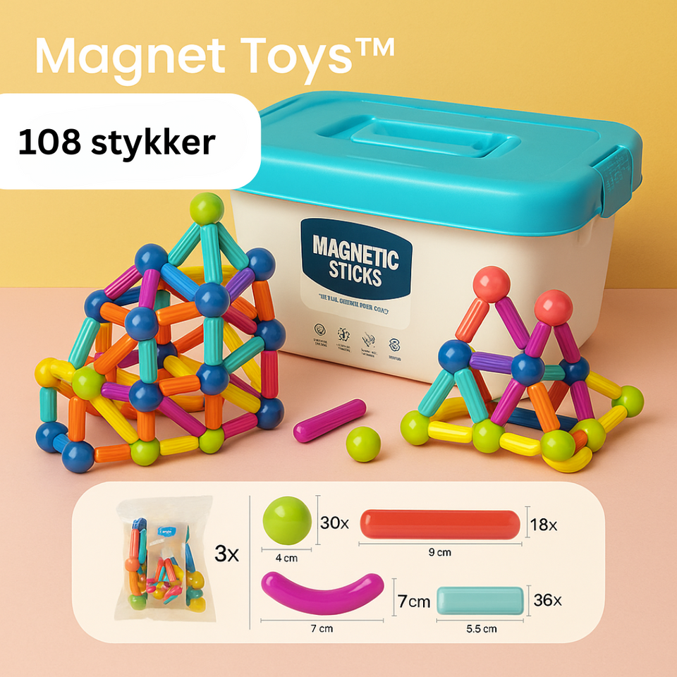 Magnet toys™ - Udvikling af kreativitet - Magnetiske pinde