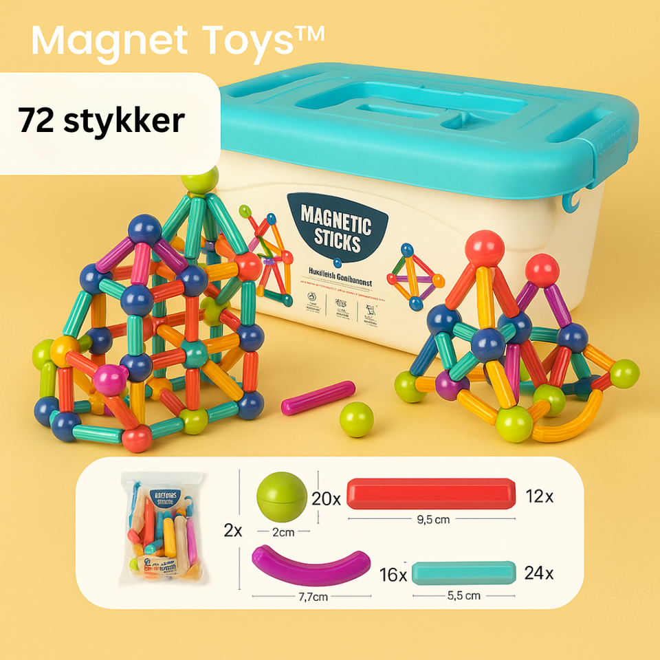 Magnet toys™ - Udvikling af kreativitet - Magnetiske pinde