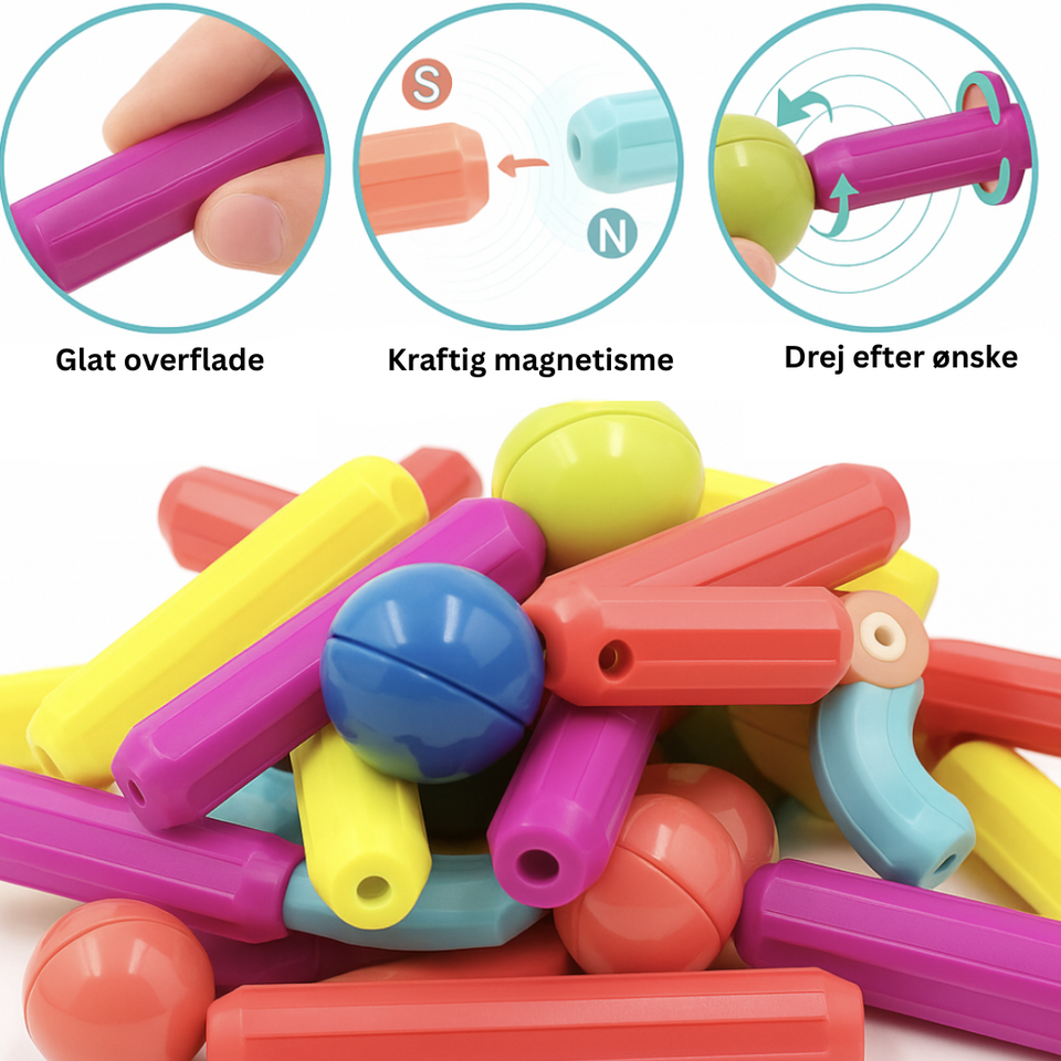 Magnet toys™ - Udvikling af kreativitet - Magnetiske pinde