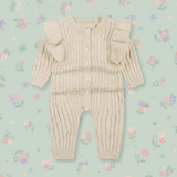 MiniAurora – Blødt & elegant – Strikket babydragt med englevinger og pandebånd