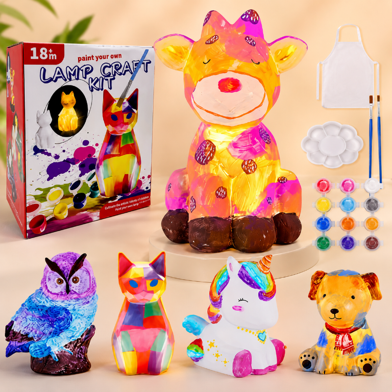 MiniCrafters – Kreativität & Lernen – DIY-Lampe „Tiere“-Malset
