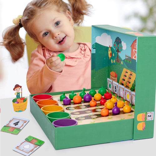 EduFarm – Spielerisches Lernen - Montessori-Zähl- und Ausmalspiel für Kinder