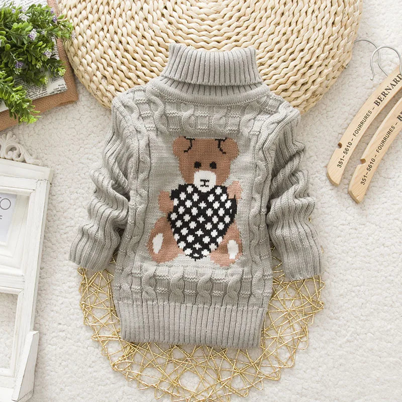 Mini Fashion™ - Teddybär Rollkragenpullover Kinderpullover