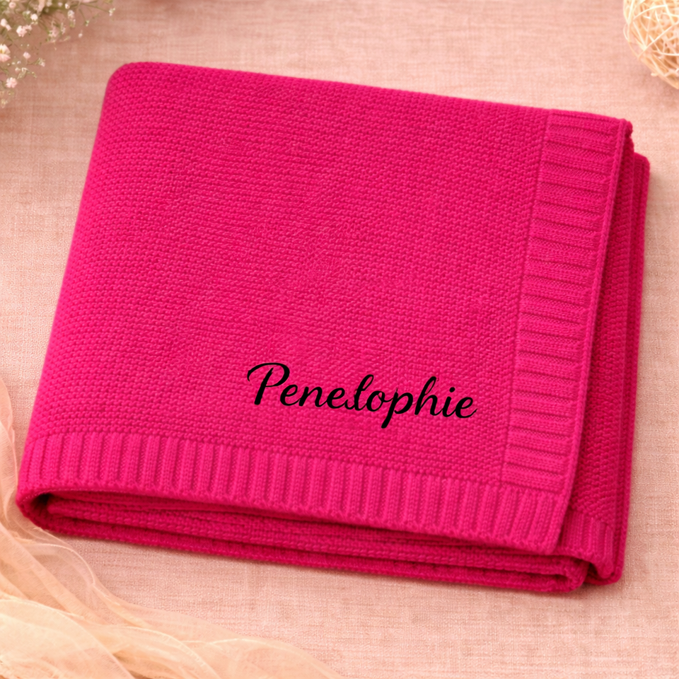 Personalized Baby Blanket – Weich & Einzigartig – Personalisierte, bestickte Baumwolldecke