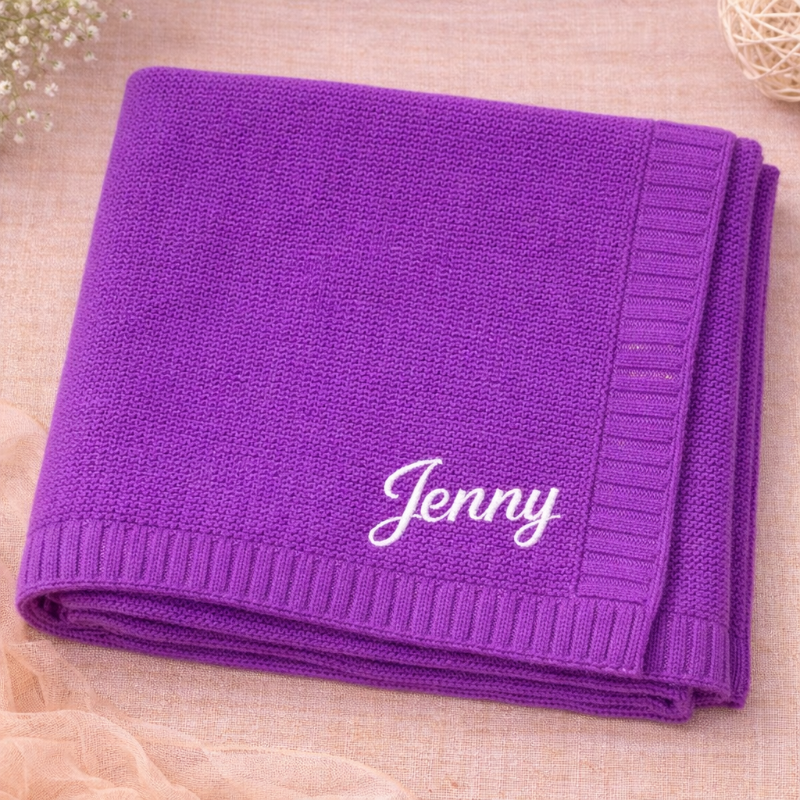 Personalized Baby Blanket – Weich & Einzigartig – Personalisierte, bestickte Baumwolldecke