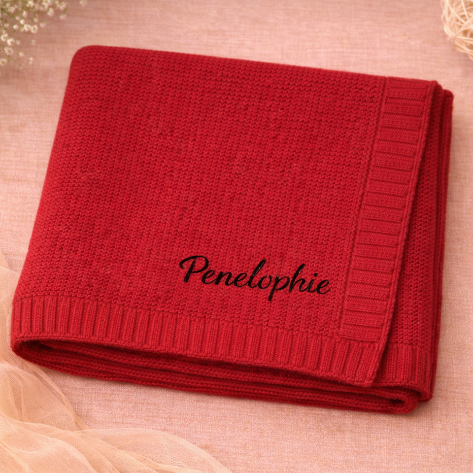 Personalized Baby Blanket – Weich & Einzigartig – Personalisierte, bestickte Baumwolldecke
