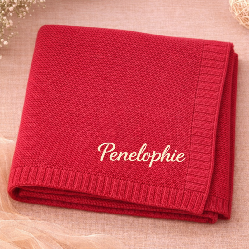 Personalized Baby Blanket – Weich & Einzigartig – Personalisierte, bestickte Baumwolldecke