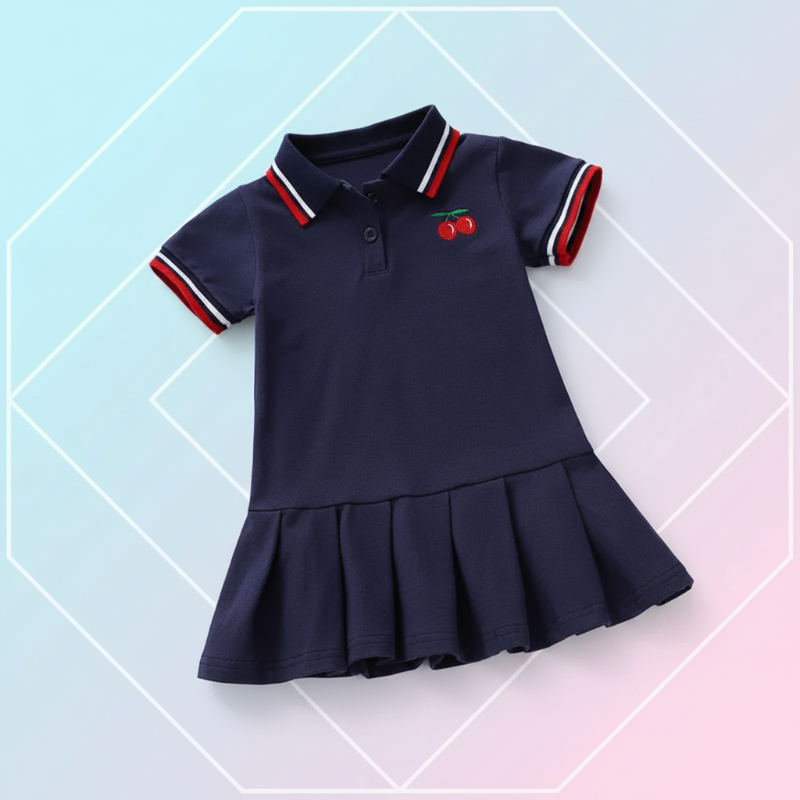 PetitJoy – Bequem & stilvoll – Polokleid mit Kirschmuster