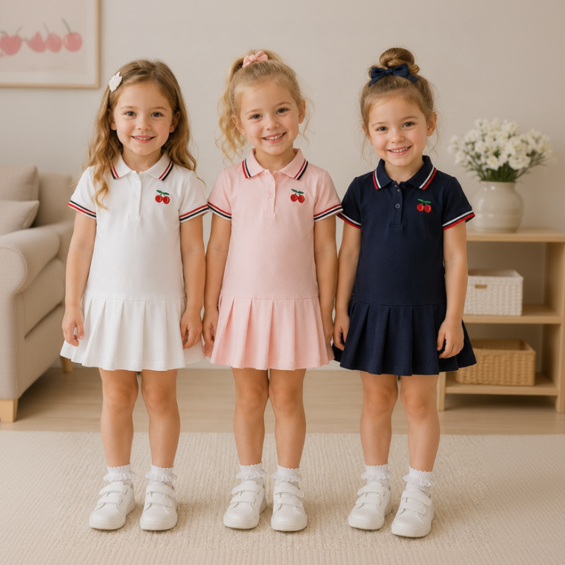 PetitJoy – Bequem & stilvoll – Polokleid mit Kirschmuster