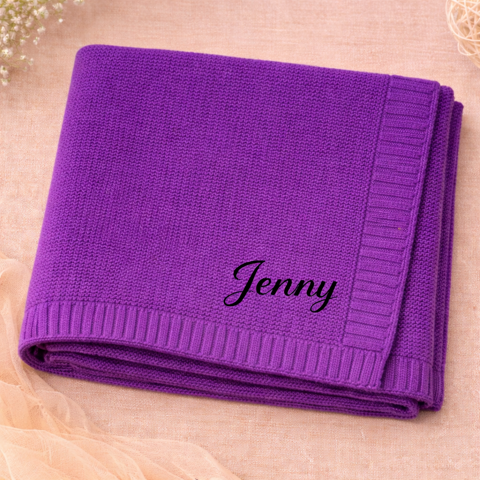 Personalized Baby Blanket – Weich & Einzigartig – Personalisierte, bestickte Baumwolldecke