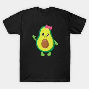 Mini Fashion™ - Familien-Parter-Look - Avocado T-Shirt Schwarz