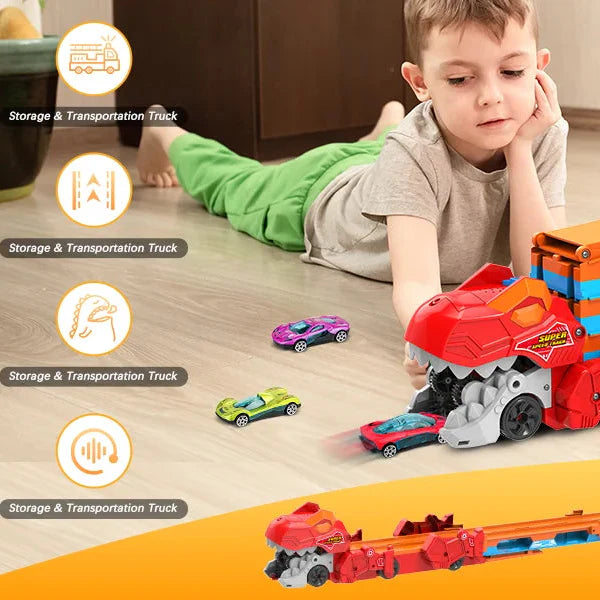 JurassicTruck™ – Cool & Lustig – Zusammenklappbarer Dino-Transportwagen