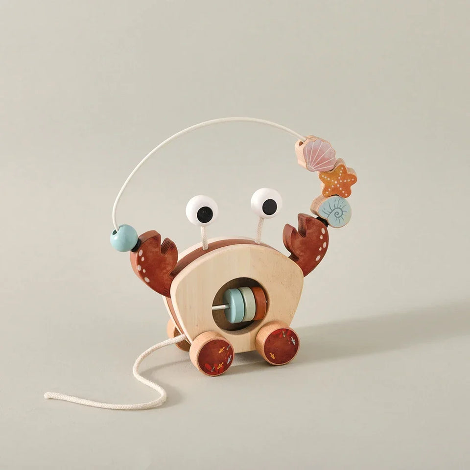 Crab Pull Toy™ – Leg og læring – Krabbe af træ