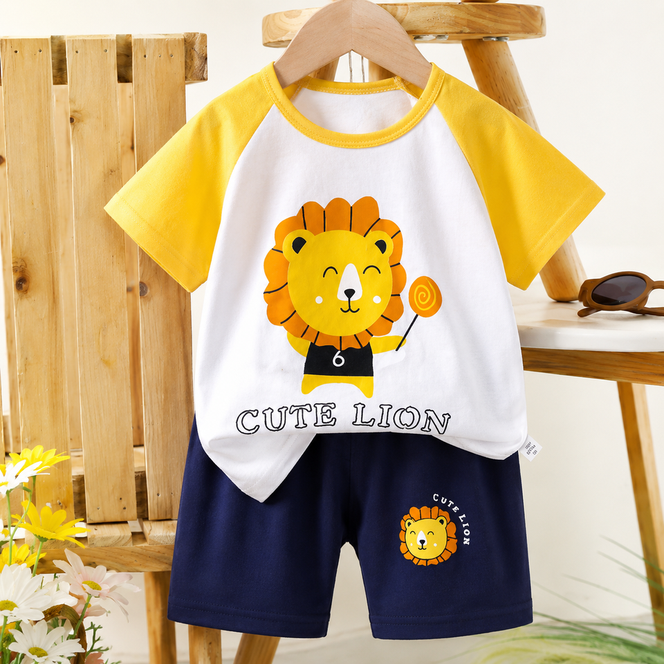 Mini Fashion™ - Löwen-Print - Sommerset für Jungen