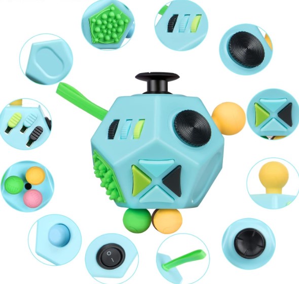 12-Sided Decompression Toy™ - afhjælper stress - sensorisk legeterning