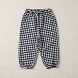 Plaid Cotton Pants – Leicht & atmungsaktiv – Lässige Hose im Ballon-/Harem-Stil