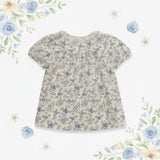 Vine Print Blouse – Let og sød – Børnebluse med pufærmer