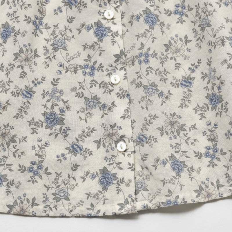 Vine Print Blouse – Leicht & Niedlich – Kinderbluse mit Puffärmeln