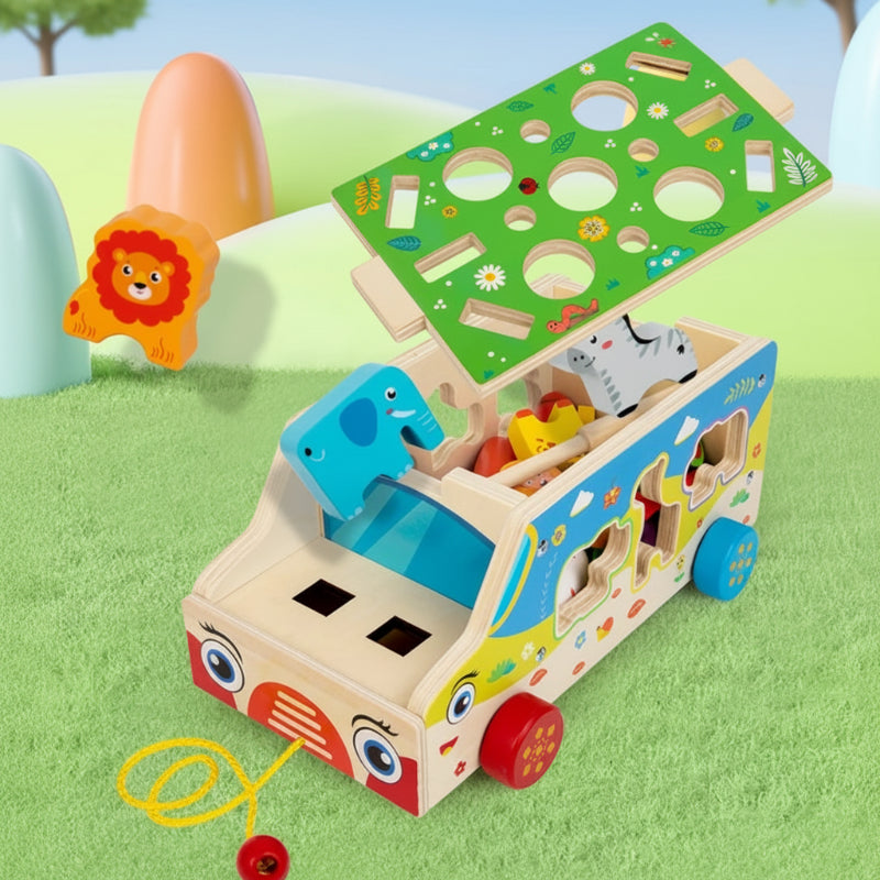 Montessori Animal Matching Toy – Lehrreich & interaktiv – Puzzle-Spielwagen