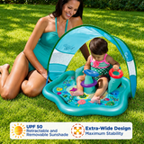 SplashPlay – Sicher & unterhaltsam – Baby-Planschbecken mit Sonnenschutz