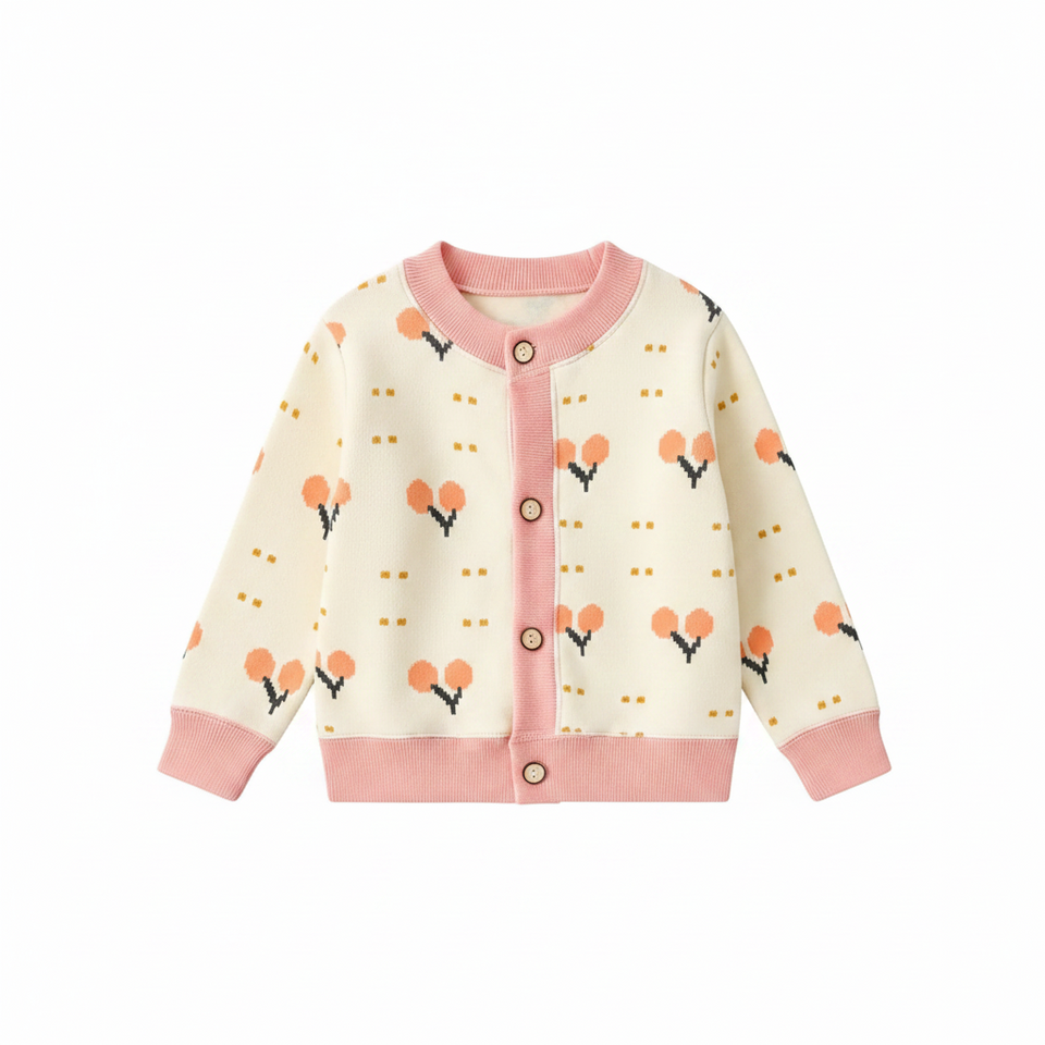 CozyCardi – Weich & warm – Gestrickte Strickjacke mit niedlichen Motiven