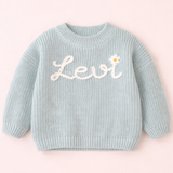 TinyStitch – Personalisierter Strickpullover mit Namen für Kinder
