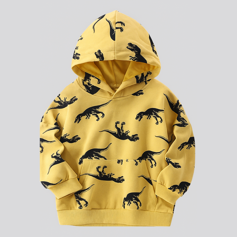 DinoStyle – Warm & atmungsaktiv – Hoodie mit Triceratops-Print