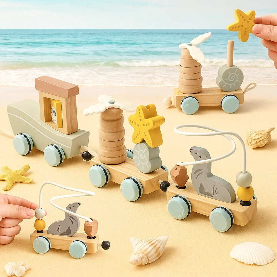 HappyTrain – Montessori & Fun – Holzeisenbahnset
