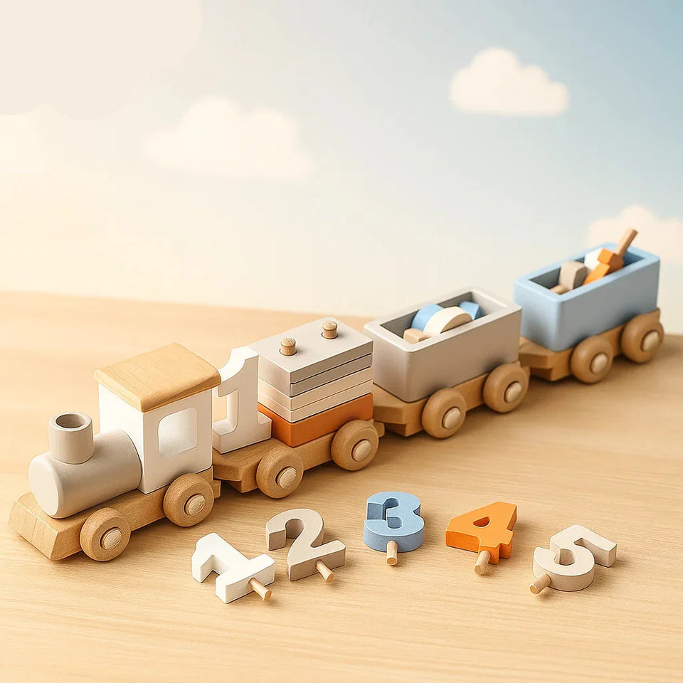 HappyTrain – Montessori & Fun – Holzeisenbahnset