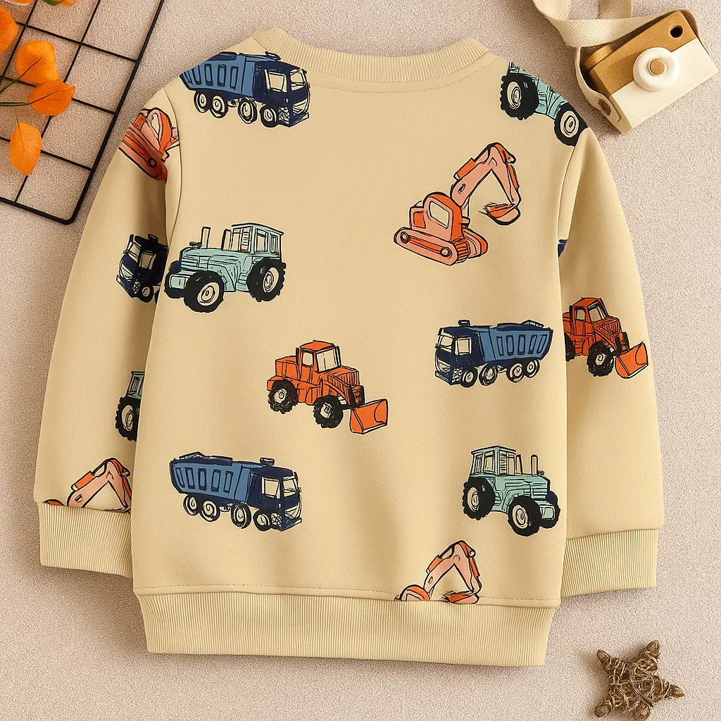 TruckTales – Weich & Warm - Pullover mit bunten Baufahrzeugen