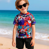 SunnyGuard – Sommerlich & schützend – Anti-UV-Schwimmshirt für Kinder mit kurzen Ärmeln