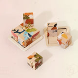 WoodMind – Kreativ & lehrreich – 6-in-1 Montessori-Tier-Holzpuzzle