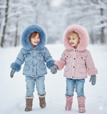 FurDream – Denim-Look – Winterjacke mit Kapuze