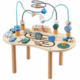 WoodMaze – Spielerisch & lehrreich – Aktivitäts-Tisch aus Holz mit Perlenlabyrinth
