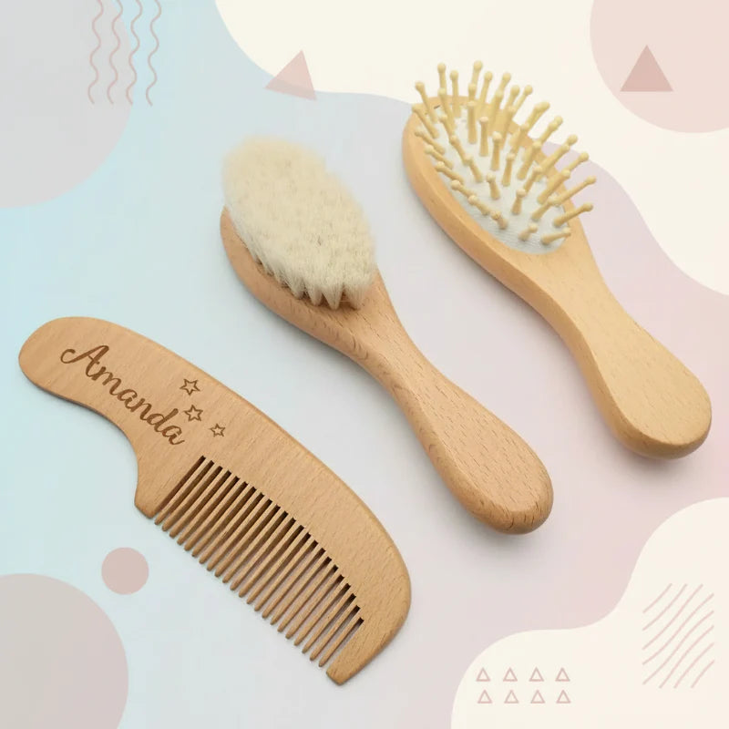 Personalized Hairbrush – Sanft & Einzigartig – Personalisiertes Baby-Haarbürsten-Set
