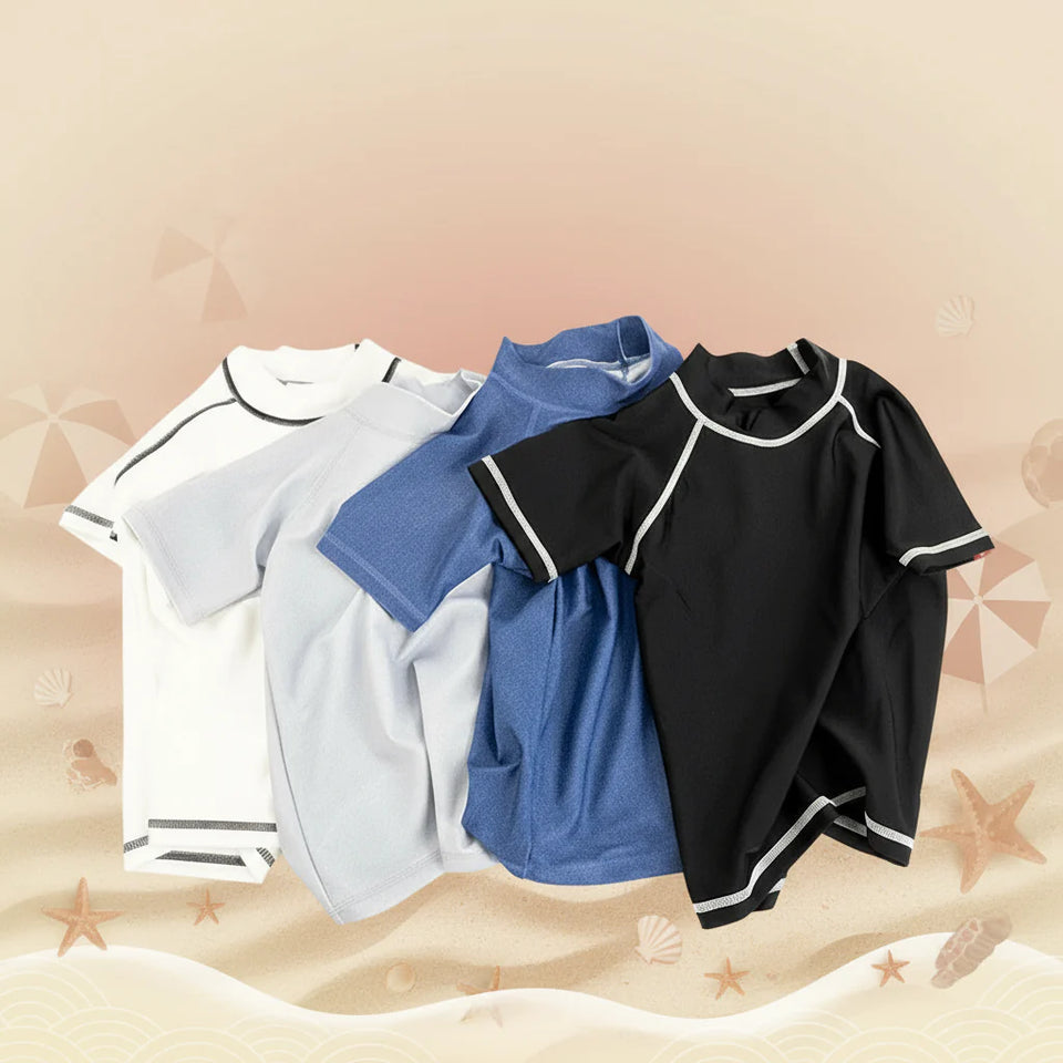 SunnyGuard – Sommerlich & schützend – Anti-UV-Schwimmshirt für Kinder mit kurzen Ärmeln